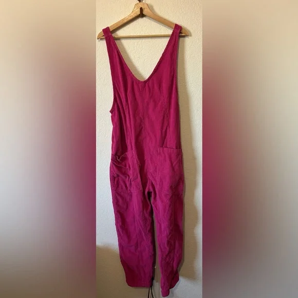 We The Free High Roller Cord Jumpsuit in Magenta Pink - Size Small - Picture 2 of 8